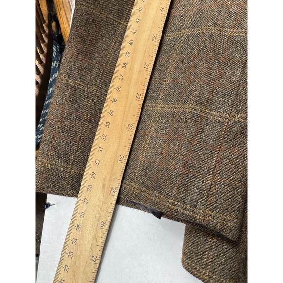 Jack Victor Montreal Brown Wool Cashmere Houndstooth 2 Button Blazer SZ 46L Coat - Picture 11 of 13